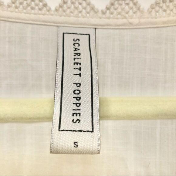 Scarlett Poppies Virginia Dress Vintage Inspired Lace Embroidered Ivory White S - Picture 5 of 6